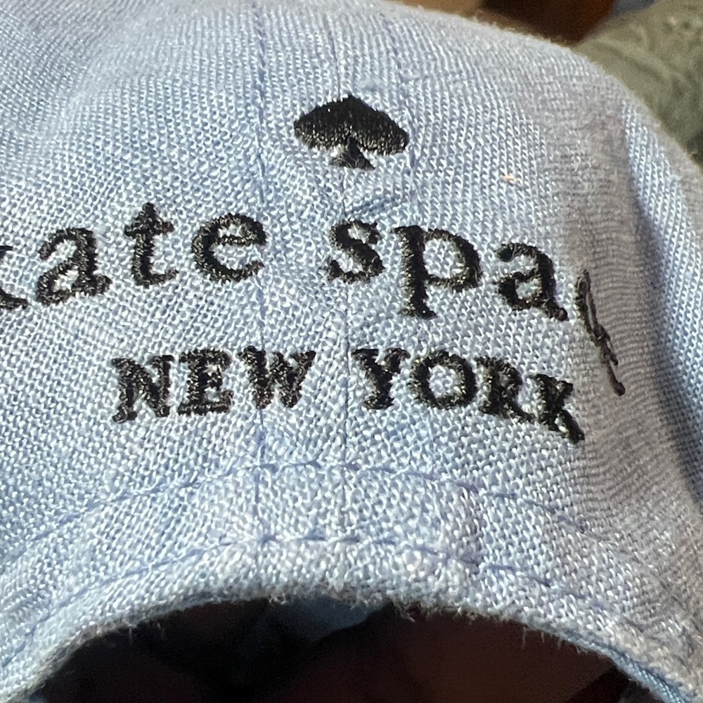 Kate Spade Linen Logo Baseball Cap beachy vacation summer resort wear coastal - Picture 4 of 7